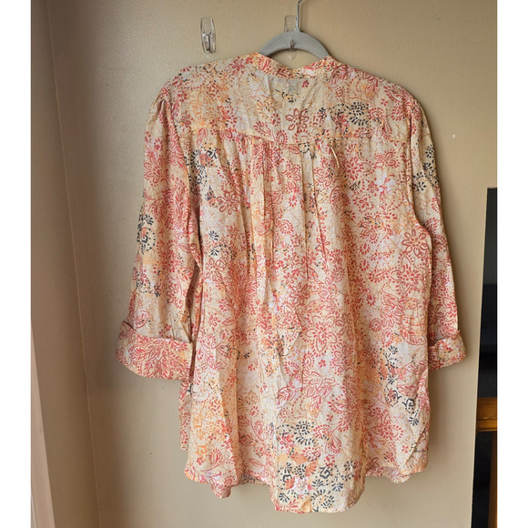 Cocomo Womens Top Size 2X Pink Floral Paisley Blouse Flowy Boho Career - Picture 5 of 8